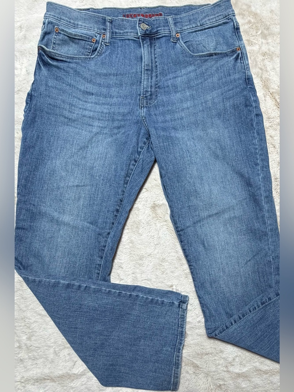 Lucky Men's Blue Denim Jeans - Classic Straight Fit 36/32